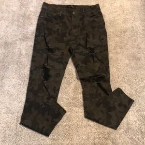 Hammer Jeans Hi Rise Camo Skinny Distressed Pants